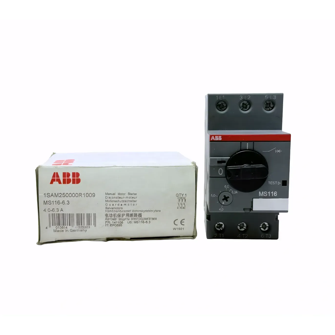 ABB MANUAL MOTOR STARTER P/N MS116-6.3 4-6.3A