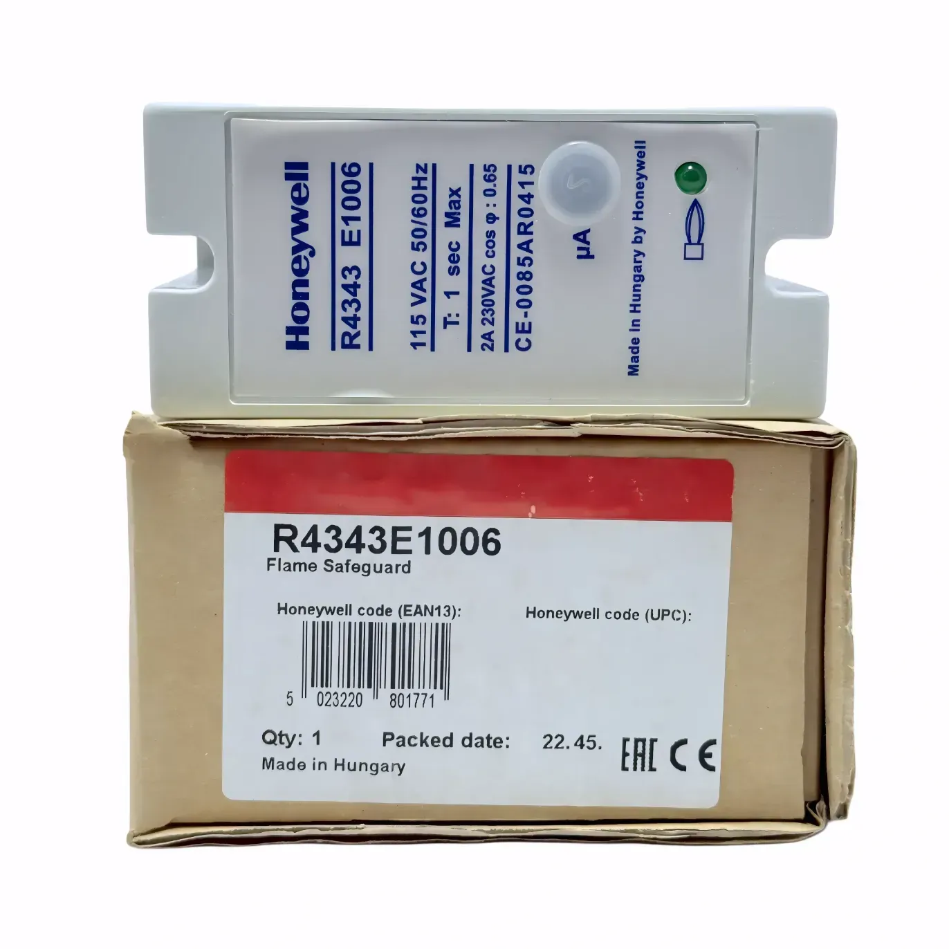 HONEYWELL FLAME DETECTOR RELAY P/N R4343 E1006